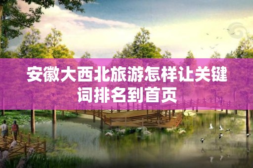 安徽大西北旅游怎样让关键词排名到首页
