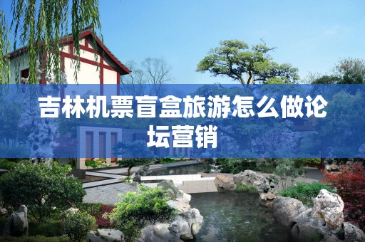 吉林机票盲盒旅游怎么做论坛营销