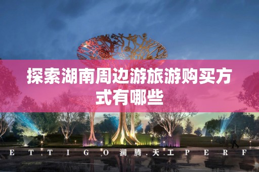 探索湖南周边游旅游购买方式有哪些