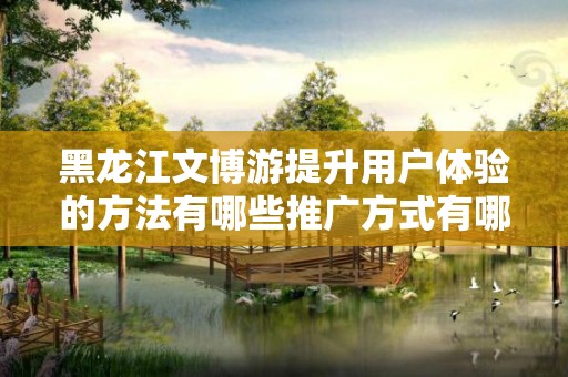 黑龙江文博游提升用户体验的方法有哪些推广方式有哪些