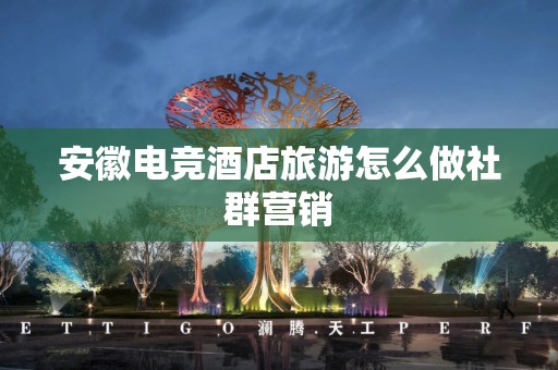 安徽电竞酒店旅游怎么做社群营销