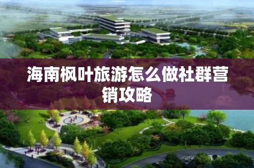 海南枫叶旅游怎么做社群营销攻略