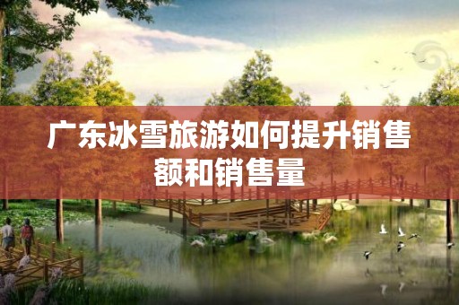 广东冰雪旅游如何提升销售额和销售量