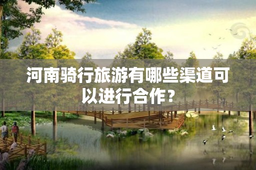 河南骑行旅游有哪些渠道可以进行合作？
