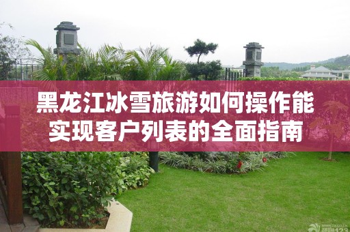 黑龙江冰雪旅游如何操作能实现客户列表的全面指南
