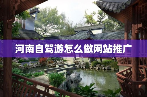 河南自驾游怎么做网站推广