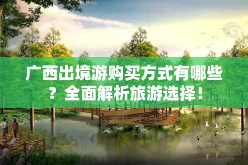 广西出境游购买方式有哪些？全面解析旅游选择！