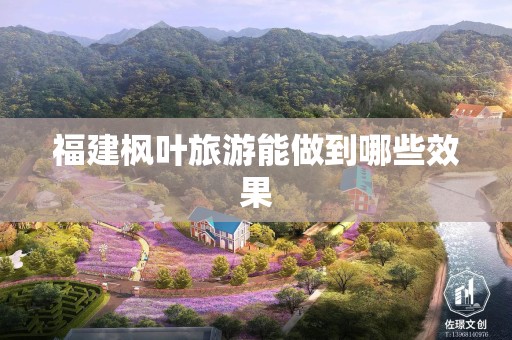福建枫叶旅游能做到哪些效果
