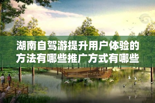 湖南自驾游提升用户体验的方法有哪些推广方式有哪些