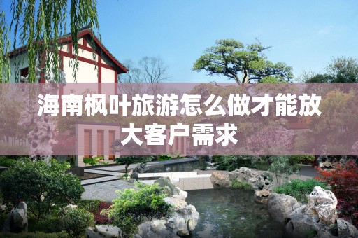 海南枫叶旅游怎么做才能放大客户需求