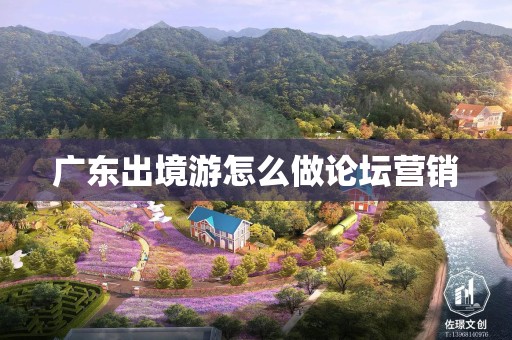 广东出境游怎么做论坛营销