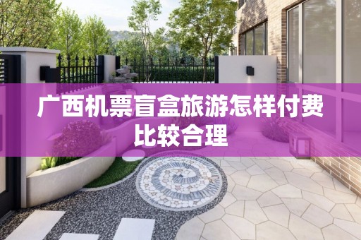 广西机票盲盒旅游怎样付费比较合理